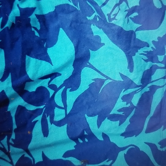 Soft SURROUNDINGS Medium Teal Blue Abstract Floral Print Faux WrapTop Blouse - Picture 4 of 6